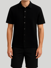 JORMONTAUK Knit Polo-Shirt - Black