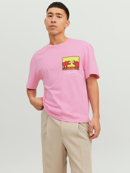 تي شيرت JORKEITHHARING - وردي منشوري
