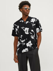 Palma Printed Resort Shirt - Black Onyx