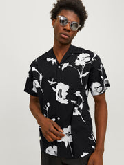 Palma Printed Resort Shirt - Black Onyx