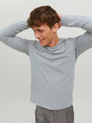 JJEBASIC T-Shirt - LIGHT GREY MELANGE