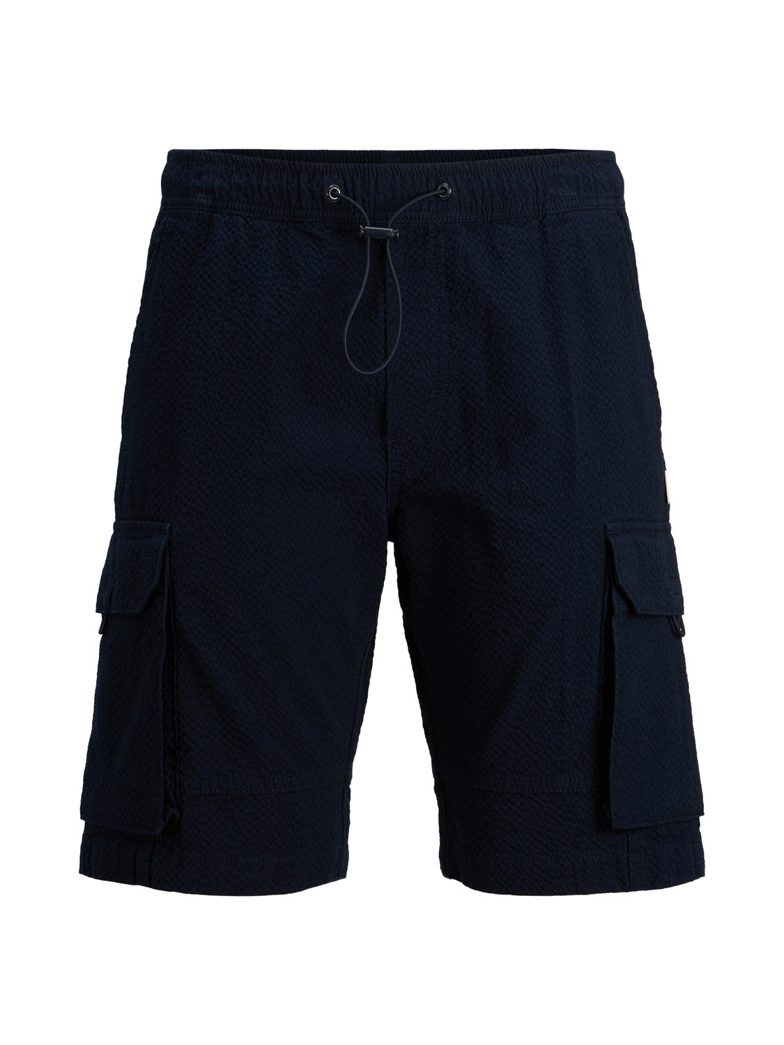 الشورت الرجالي الكحلي بجيوب عسكرية معروض بشكل مسطح من الأمام