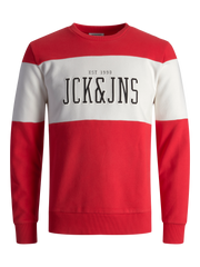 سويت شيرت جاك اند جونز لون أحمر