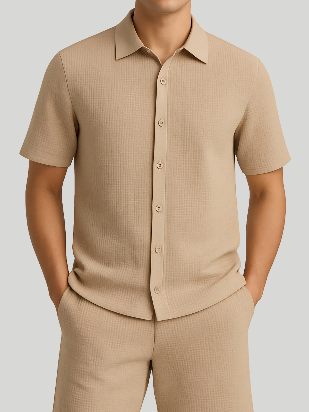 JORMONTAUK Knit Polo-Shirt - Feather Gray