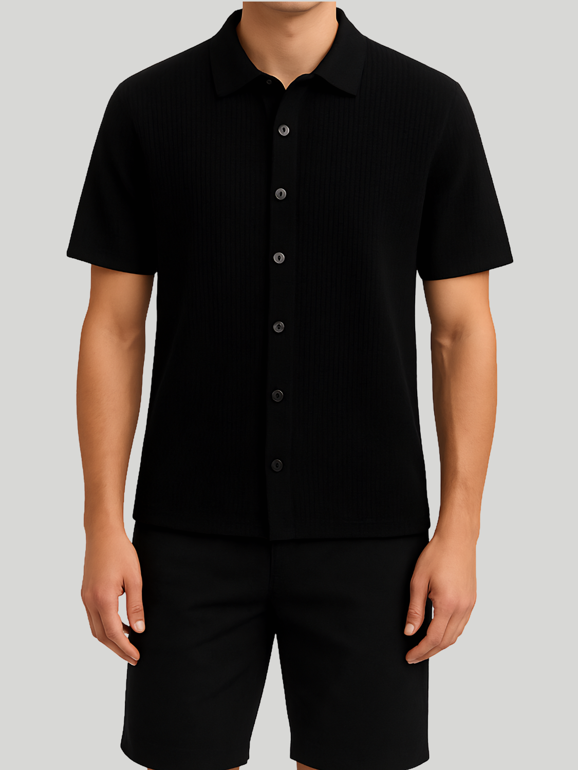 JORMONTAUK Knit Polo-Shirt - Black