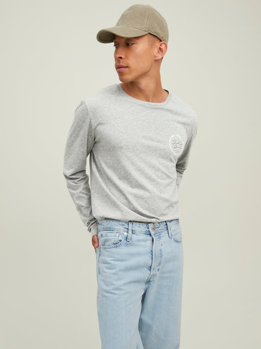 JJSTAMP T-Shirt - Light Grey Melange