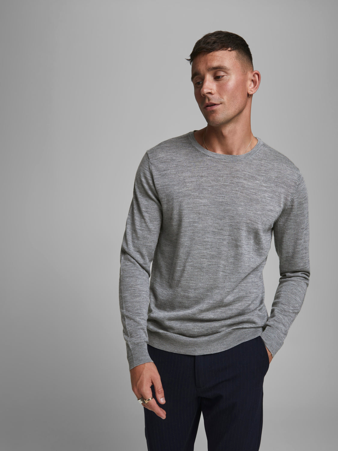 JJEMARK Pullover - Grey Melange