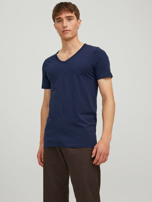 JJEBASIC T-Shirt - NAVY BLUE