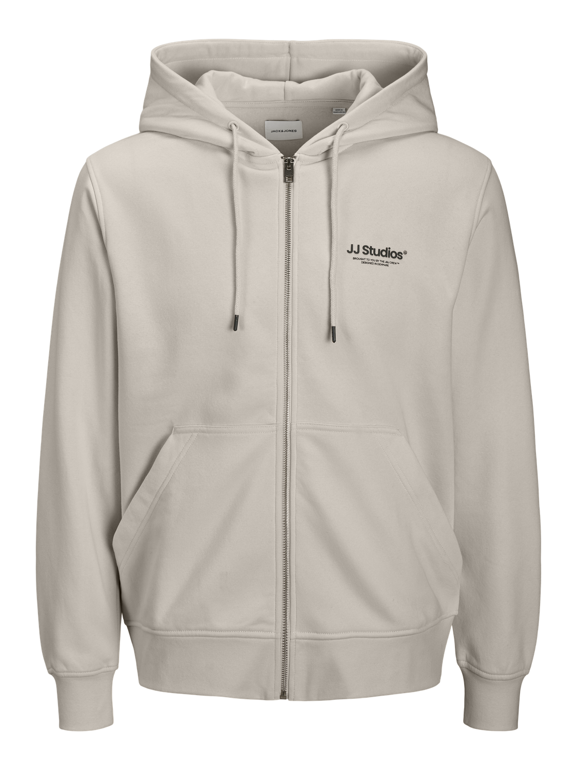 سويت كاردجان رجالي بسحاب طويل بلون Moonbeam من جاك آند جونز – صورة المنتج المسطح