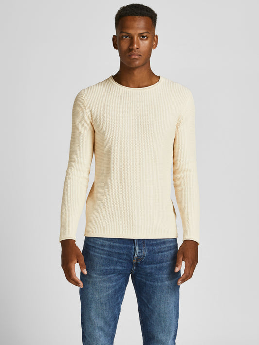 JPRBLUCARLOS Pullover - Whisper White