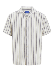 قميص رجالي قطن نص كم مقلم بلون "Celadon Tint" من جاك آند جونز