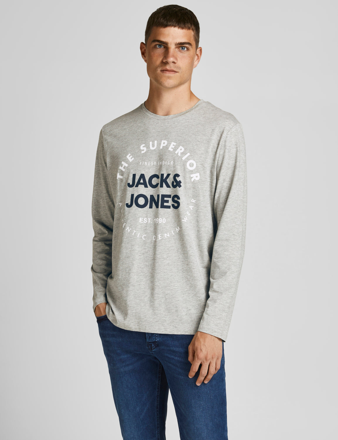 تي شيرت JJHERRO - رمادي فاتح مختلط