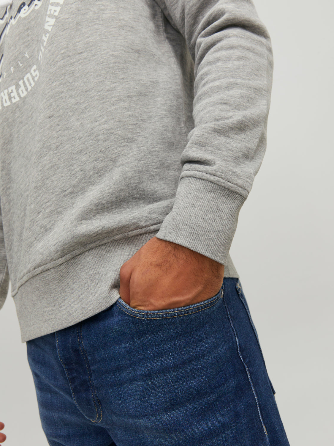 JJSTAMP Sweat - Light Grey Melange