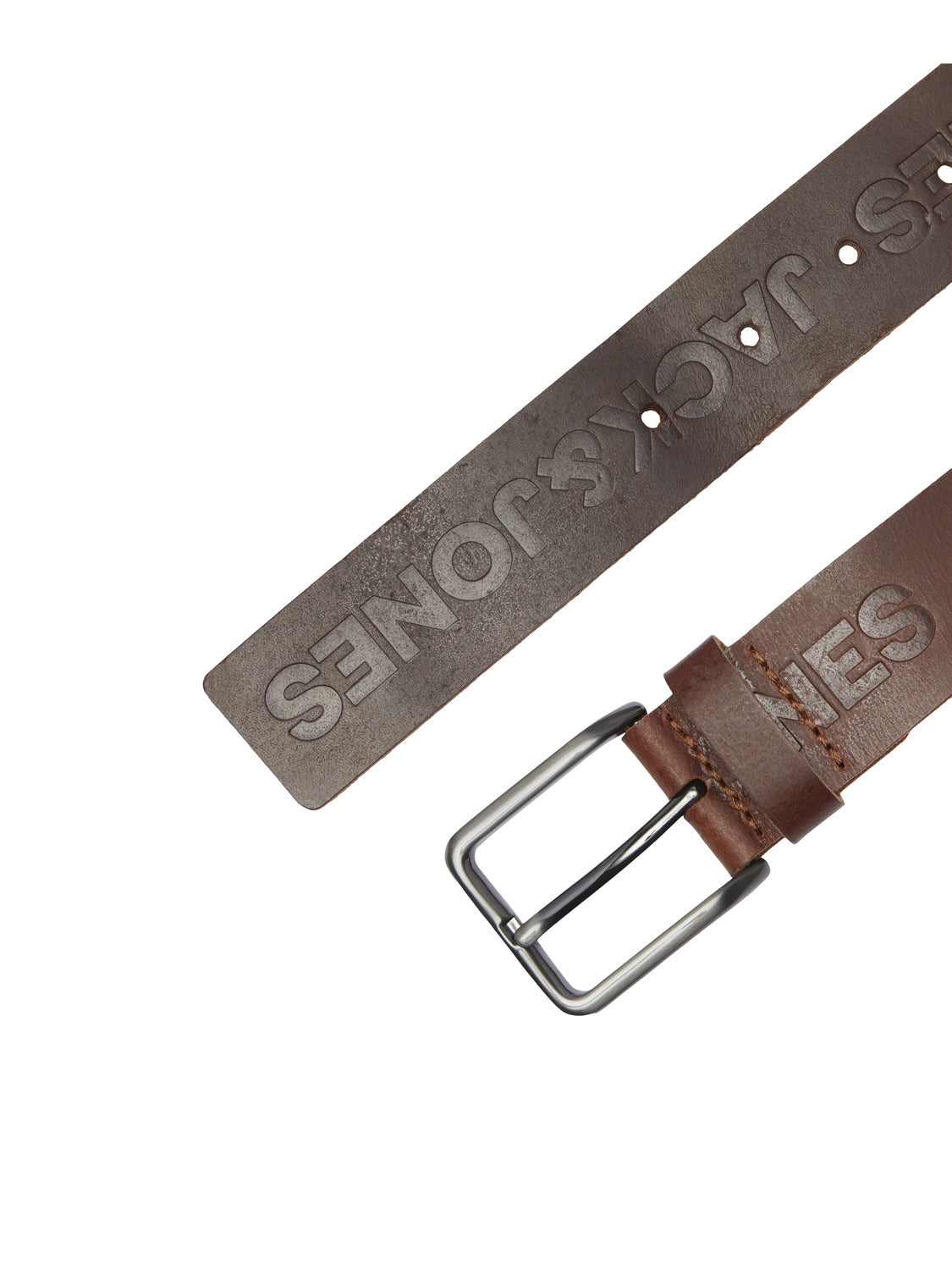 تفاصيل إبزيم حزام رجالي جلد بني جاك جونز – JACJONES LOGO LEATHER BELT