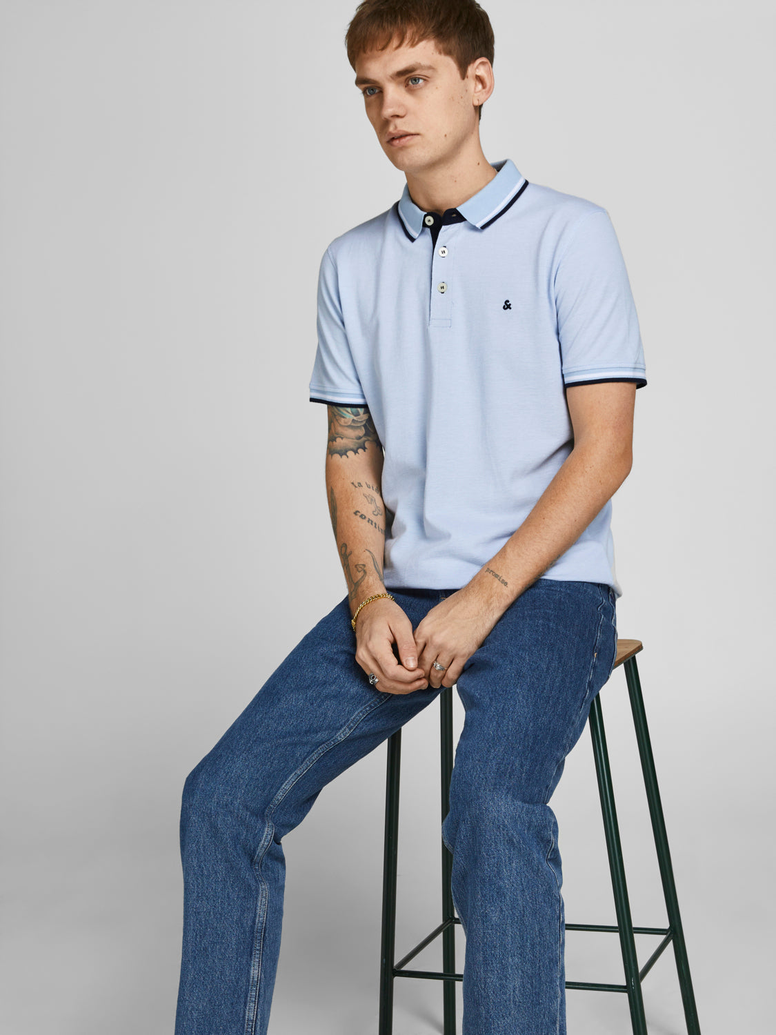 JJEPAULOS Polo Shirt - Dusty Blue