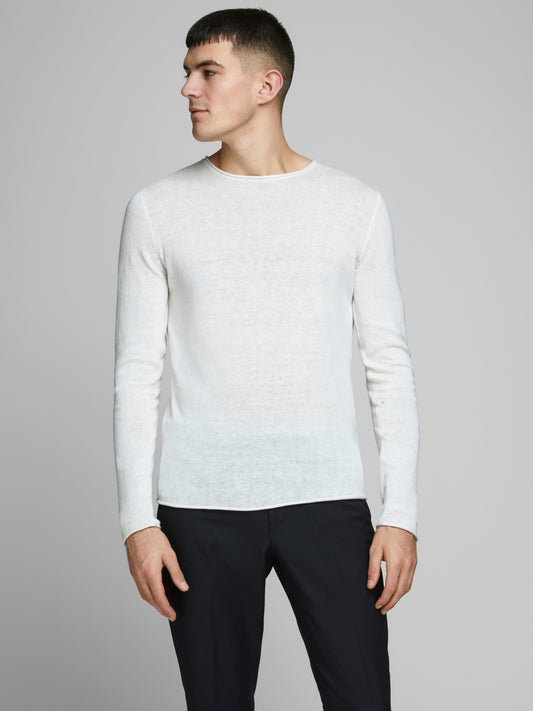 JJELINEN Pullover - Blanc de Blanc