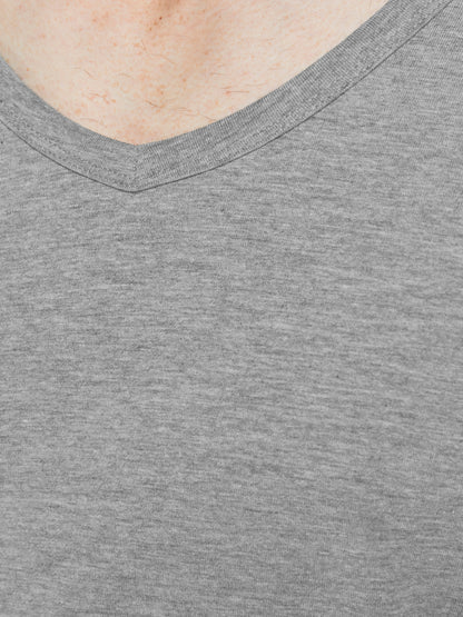 JJEBASIC T-Shirt - LIGHT GREY MELANGE