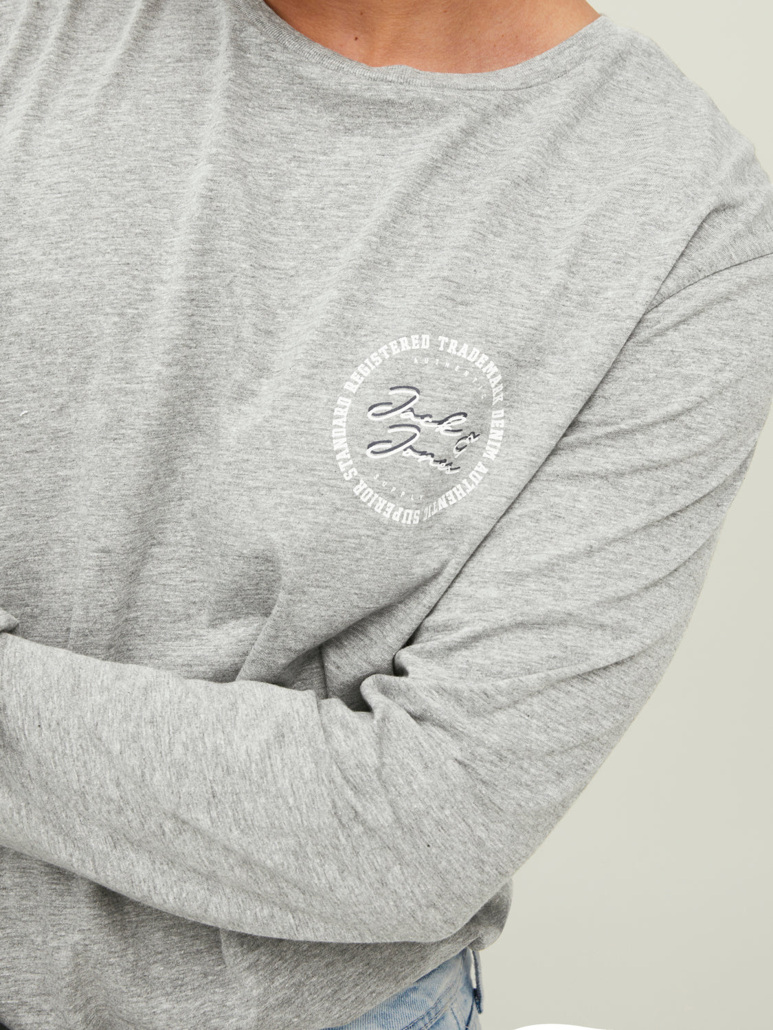 JJSTAMP T-Shirt - Light Grey Melange