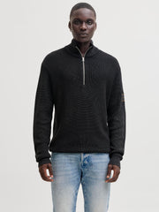 بولفر جاك آند جونز رجالي أسود منسوج بنصف سحاب 
