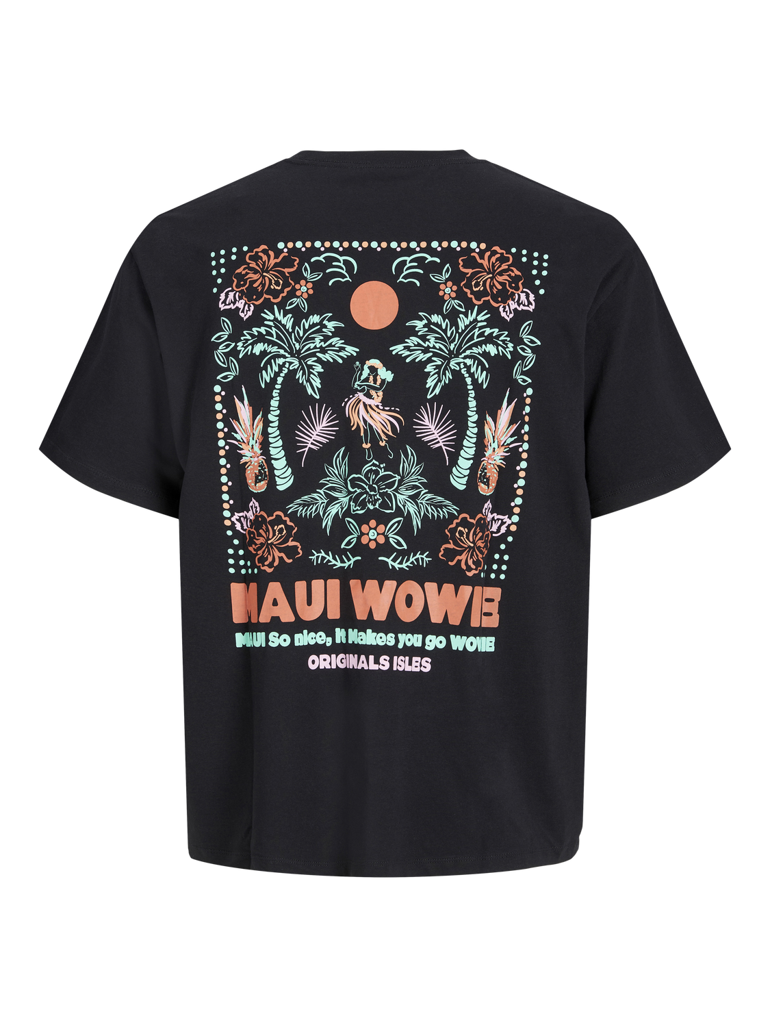 التيشيرت مسطح من الخلف مع الرسمة