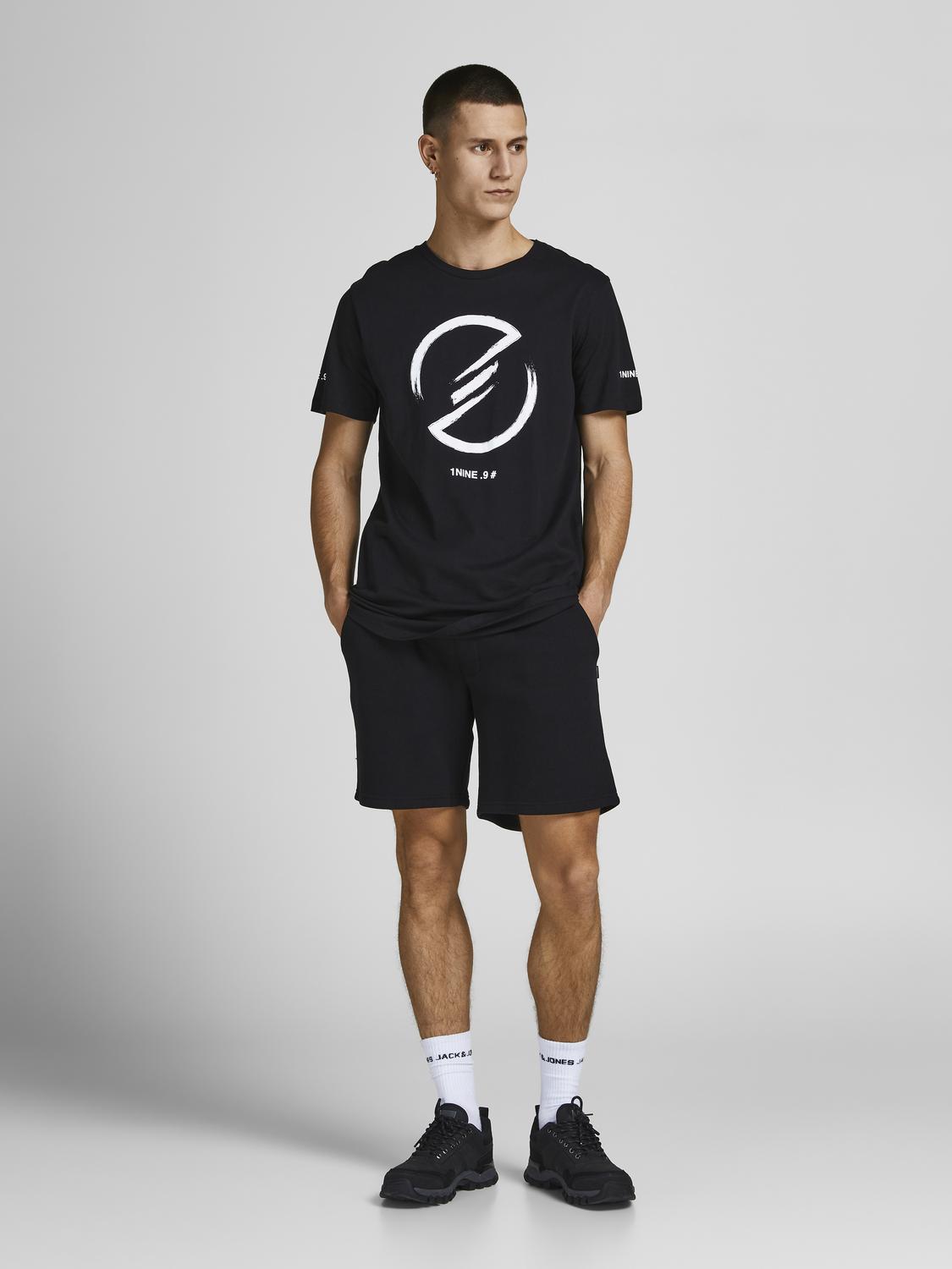 JACK & JONES Sweatshorts voor mannen, normale snit, zwart, XL