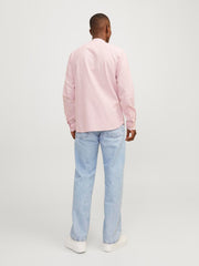 Striped Long-Sleeve Cotton Shirt - Pink Nectar