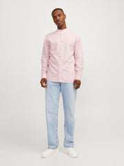 Striped Long-Sleeve Cotton Shirt - Pink Nectar