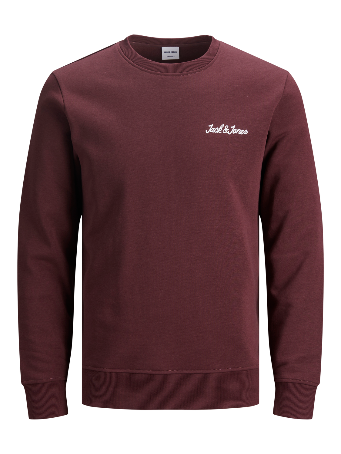 سويت شيرت رجالي بأكمام طويلة من جاك آند جونز بلون كاتوابا غريب بتصميم كلاسيكي مريح