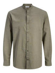 قميص رجالي زيتي فاتح بياقة صينية