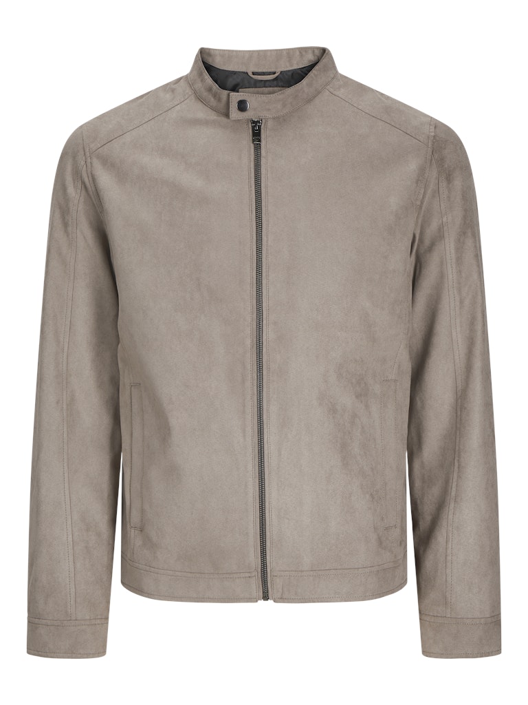 جاكيت شمواه صناعي فالكون — لقطة مسطحة من الأمام بياقة بايكر