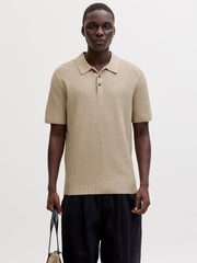 JPRBLURILEY Knit Polo-Shirt - Lemon Pepper