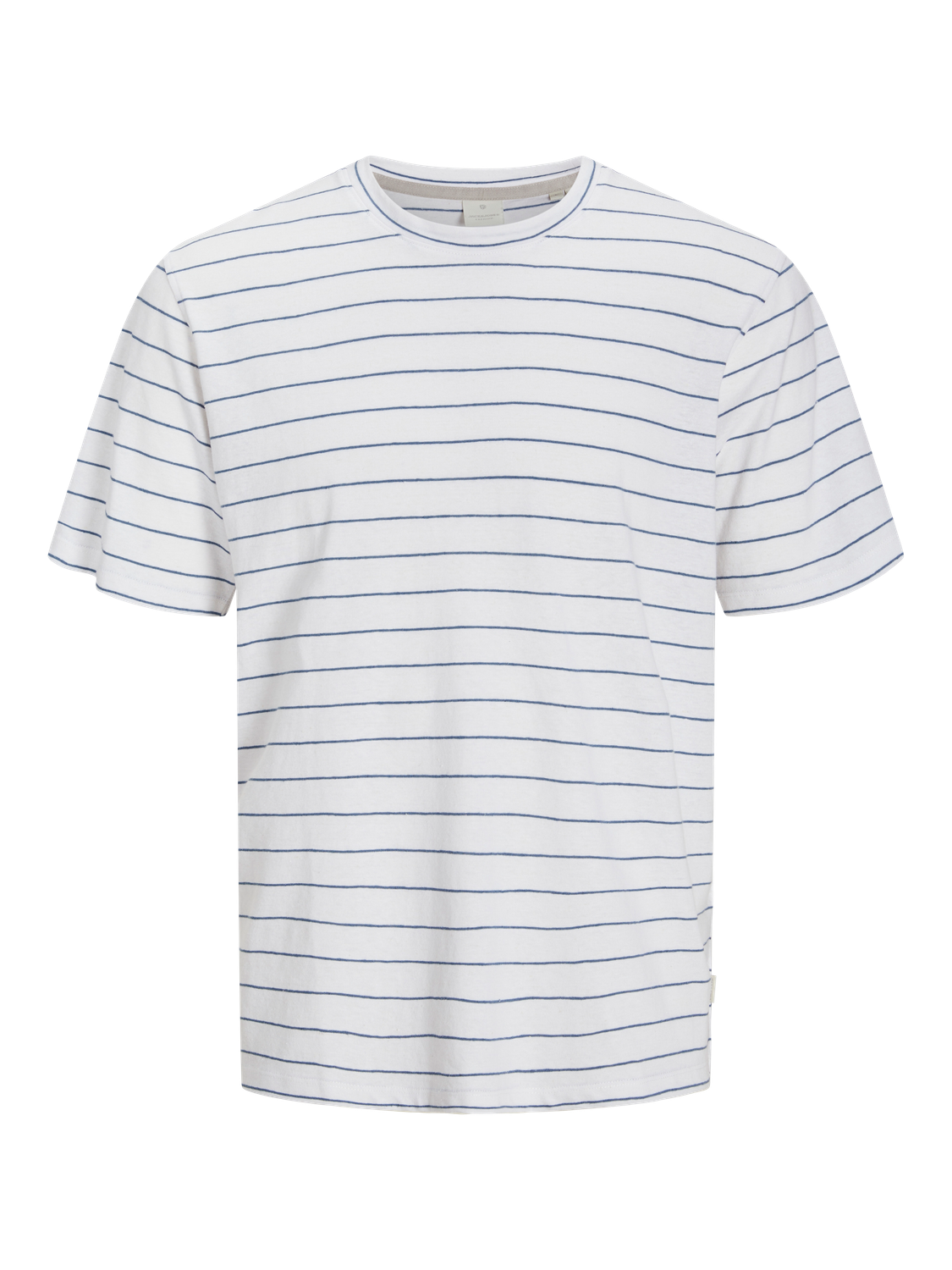 تيشيرت رجالي صيفي مخطط باللون الأبيض والأزرق – صورة أمامية كاملة