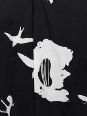 قميص رجالي أسود مشجر