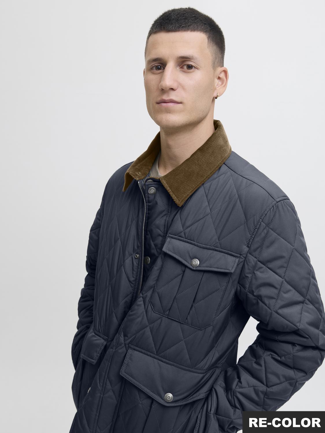 جاكيت جاك آند جونز  المبطن وياقة باللون البني  