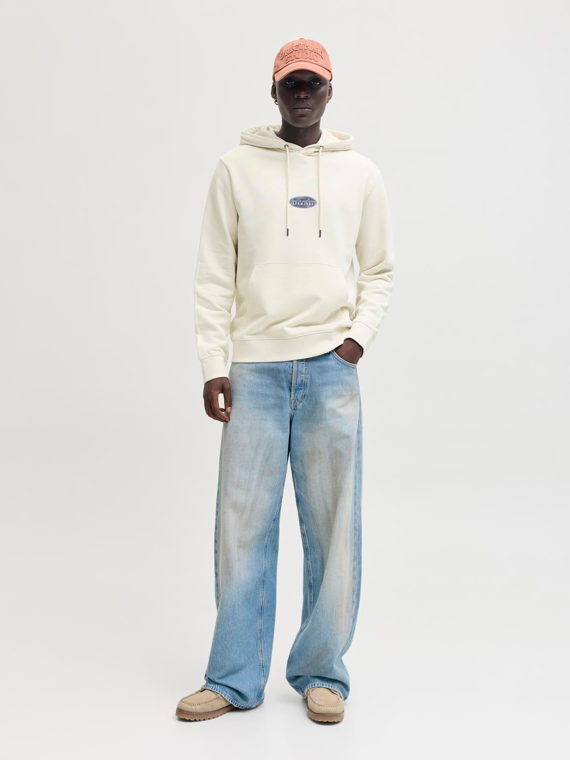 هودي جاك آند جونز JJEDETROIT أبيض عتيق للرجال في السعودية.
