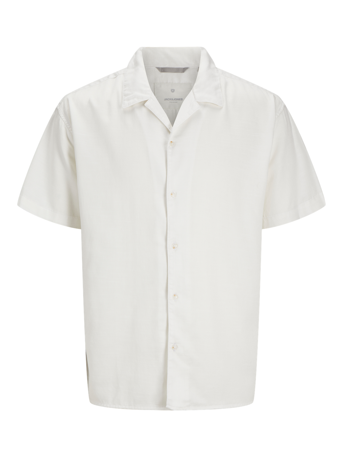 قميص رجالي أبيض صيفي بياقة Resort من جاك آند جونز – تصميم Loose Fit أنيق
