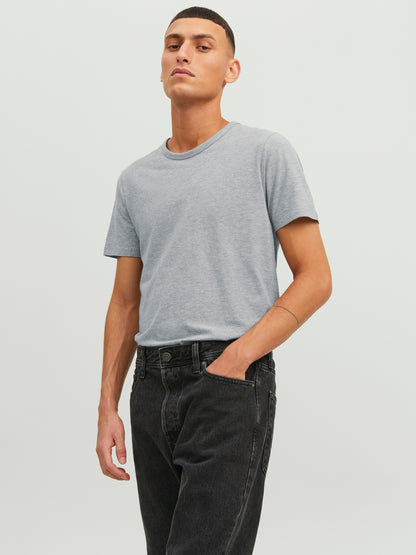 JJEBASIC T-Shirt - LIGHT GREY MELANGE