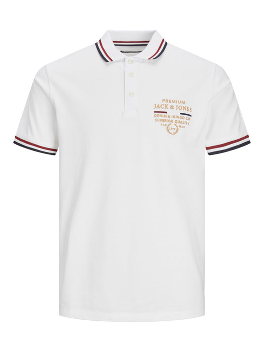 JPRBLULUCAS Polo Shirt - Bright White