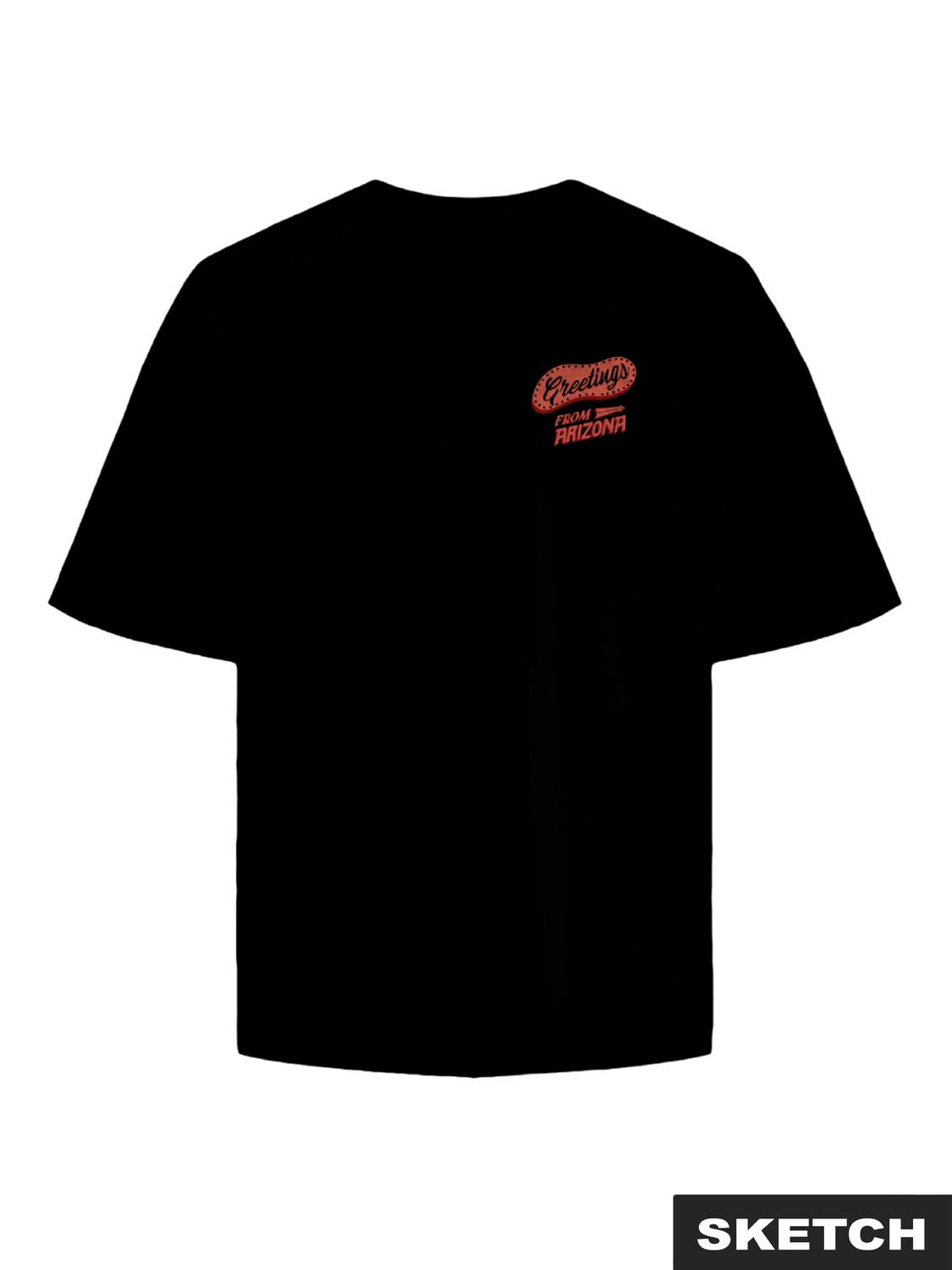 تيشيرت رجالي أسود بطبعة شبابية من الأمام