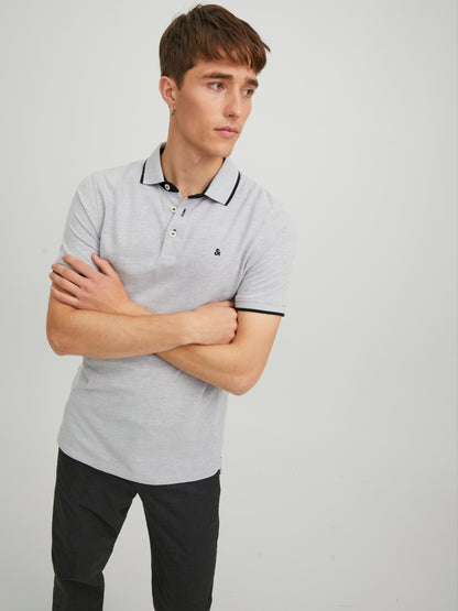 JJEPAULOS Polo Shirt - Light Grey Melange