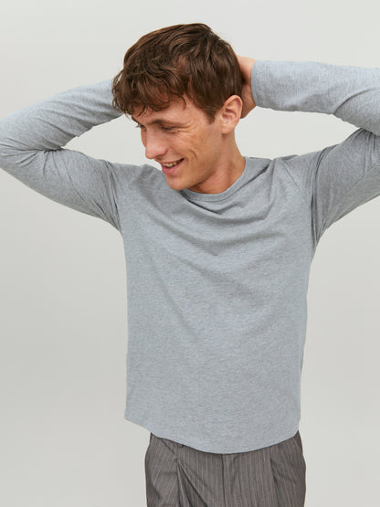 JJEBASIC T-Shirt - LIGHT GREY MELANGE