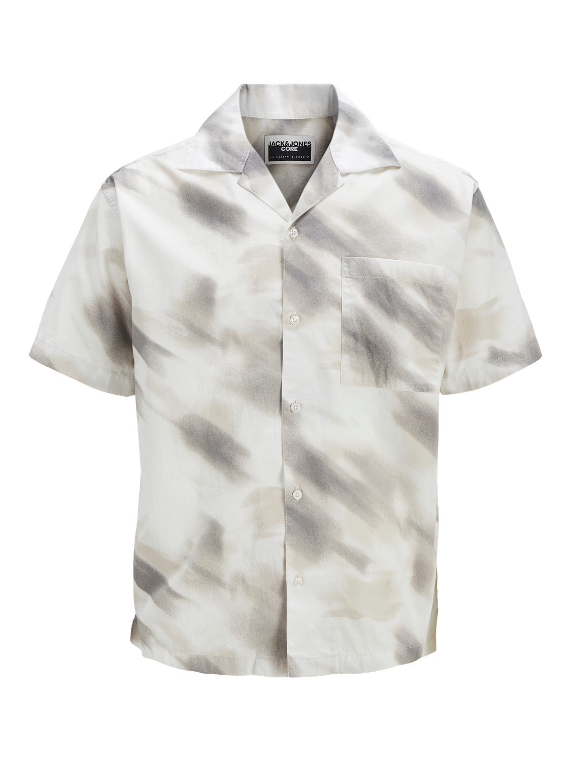 قميص رجالي صيفي نص كم بلون Cloud Dancer من JACK & JONES – واجهة أمامية