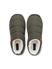 شبشب منزلي رجالي مغلق بلون زيتوني مع مقدمة مستديرة