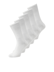 5 أزواج من الجوارب البيضاء الرجالية - خامة قطنية مرنة