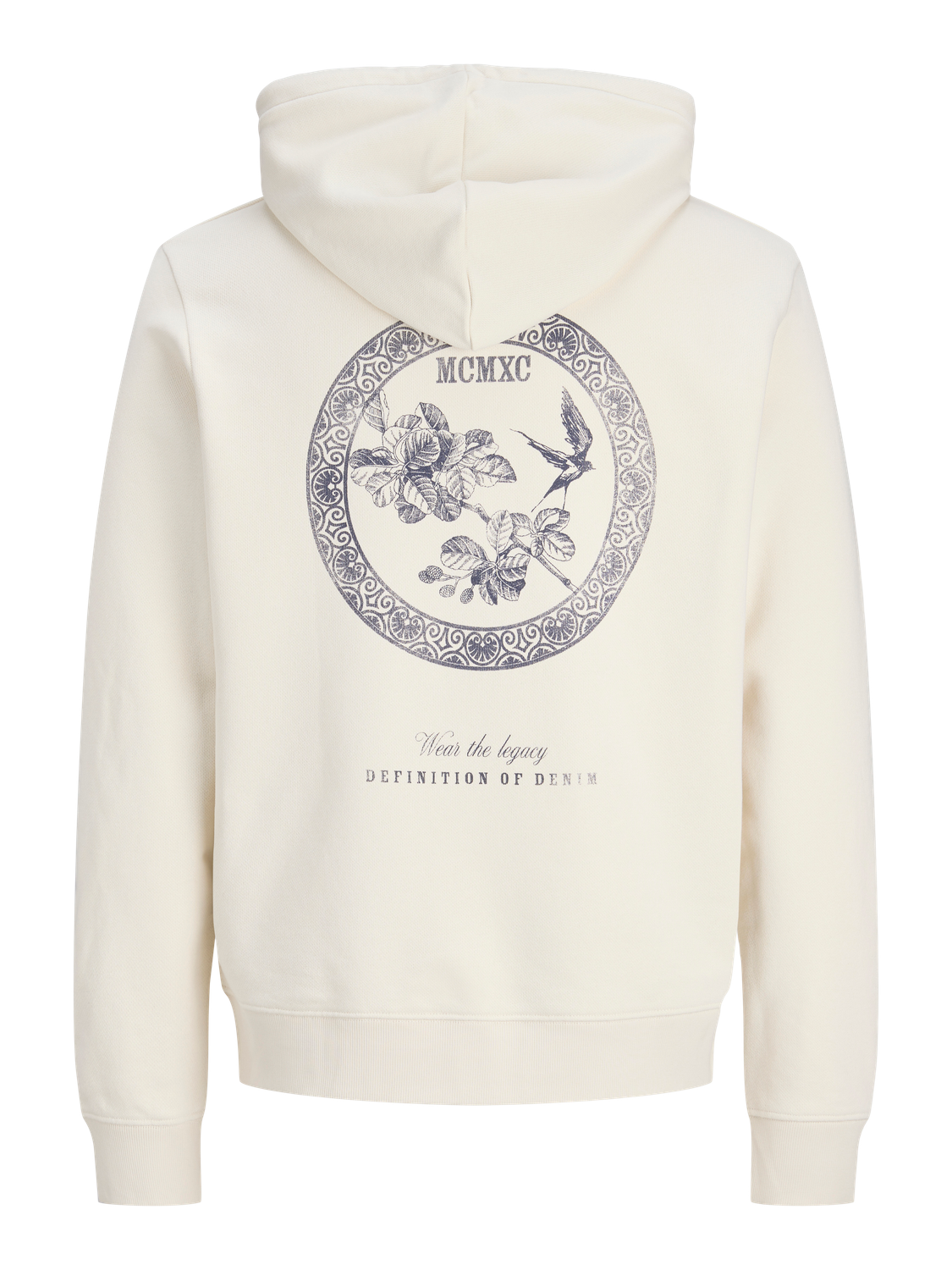 هودي جاك آند جونز بطباعة زهرية خلفية، ملابس شبابية عصرية.