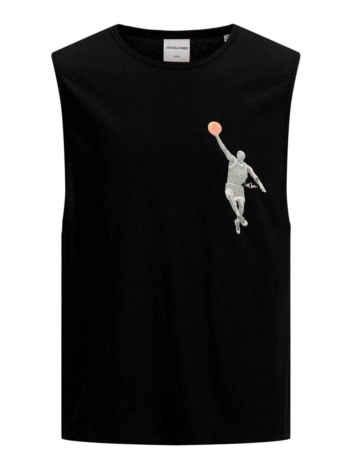 تانك توب رجالي أسود JCOLEGENDS Black من جاك آند جونز | قطن 100%
