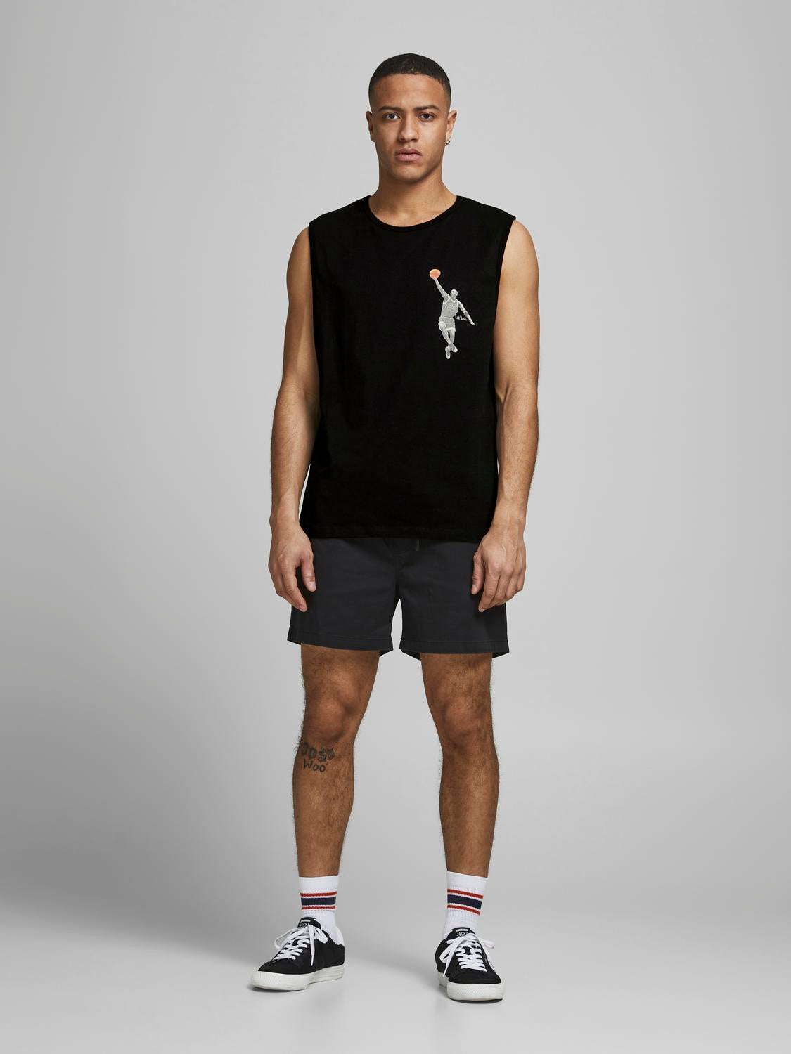 تانك توب رجالي قطن أسود (JCOLEGENDS Black) من جاك آند جونز