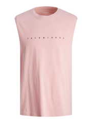 تانك توب رجالي وردي قطن خفيف من جاك آند جونز بتصميم Oversize مريح.