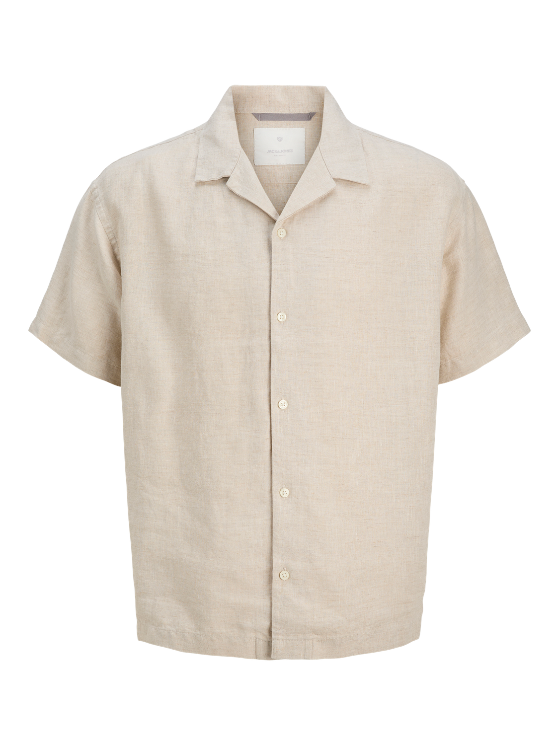 قميص رجالي محاك بلون فضي لامع.