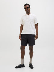 شورت تشينو رجالي أسود – إطلالة أمامية